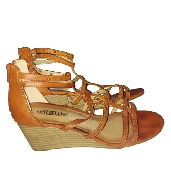 Seychelles Gladiator Zip Back Wedges - Picture 1 of 7
